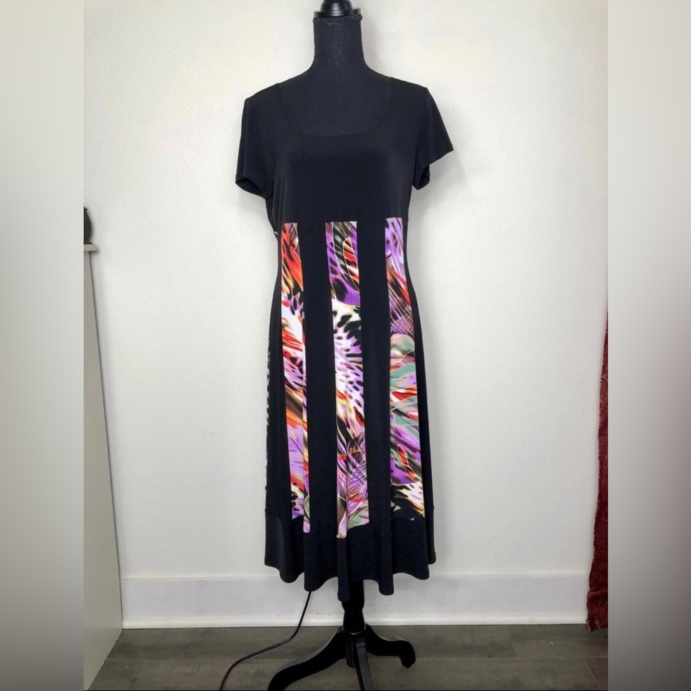 Conrad C Short Sleeve Abstract Print Dress Petites